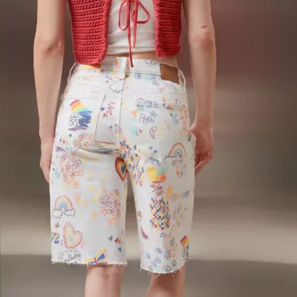 NWOT American Eagle AE Pride Stretch Low-Rise Baggy Bermuda Shorts - Picture 3 of 9